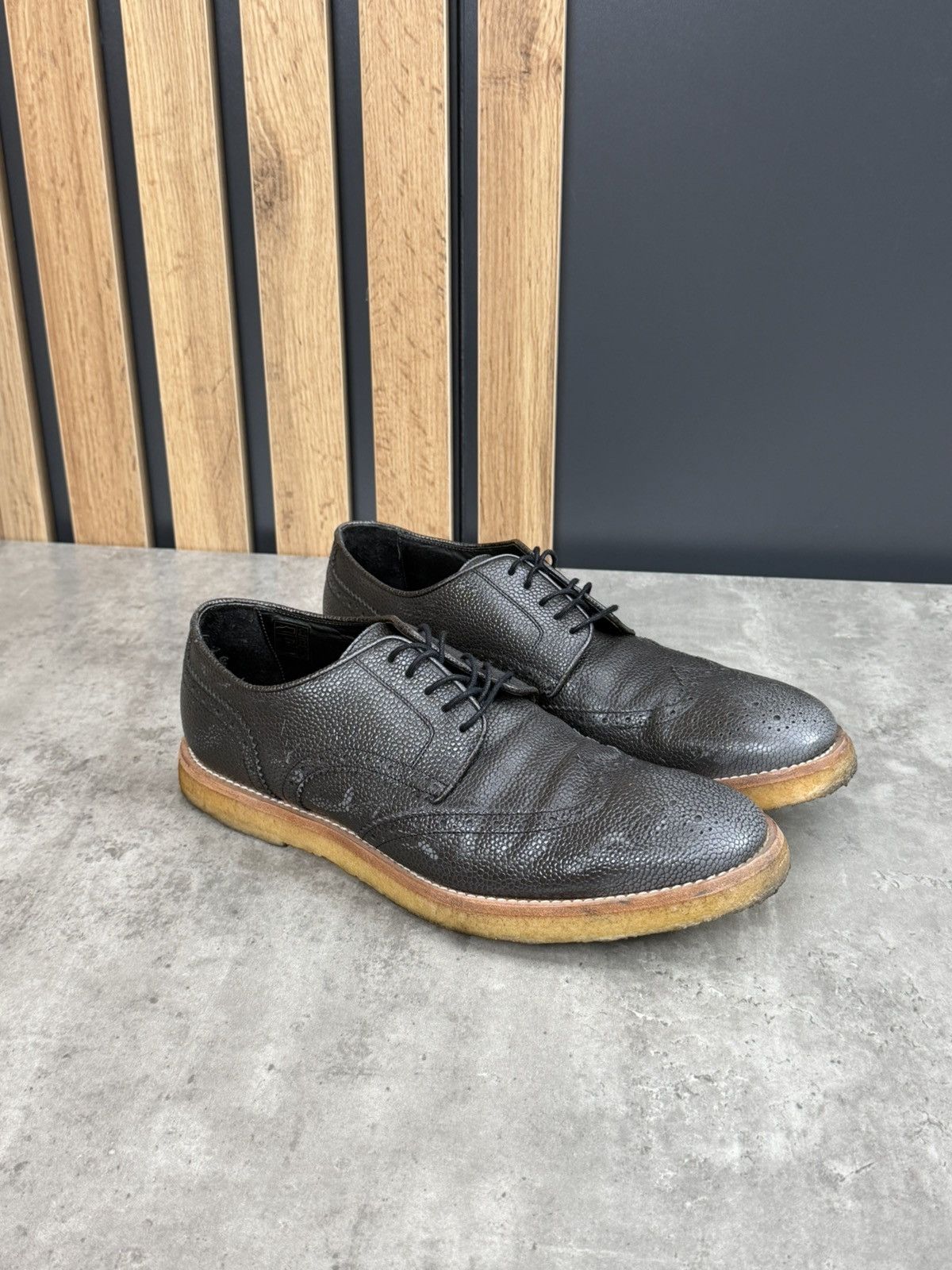 Other Rolando Sturlini Pebbled Leather Crepe Sole Derby Shoes 42 Size US 8 / EU 41 - 3 Thumbnail