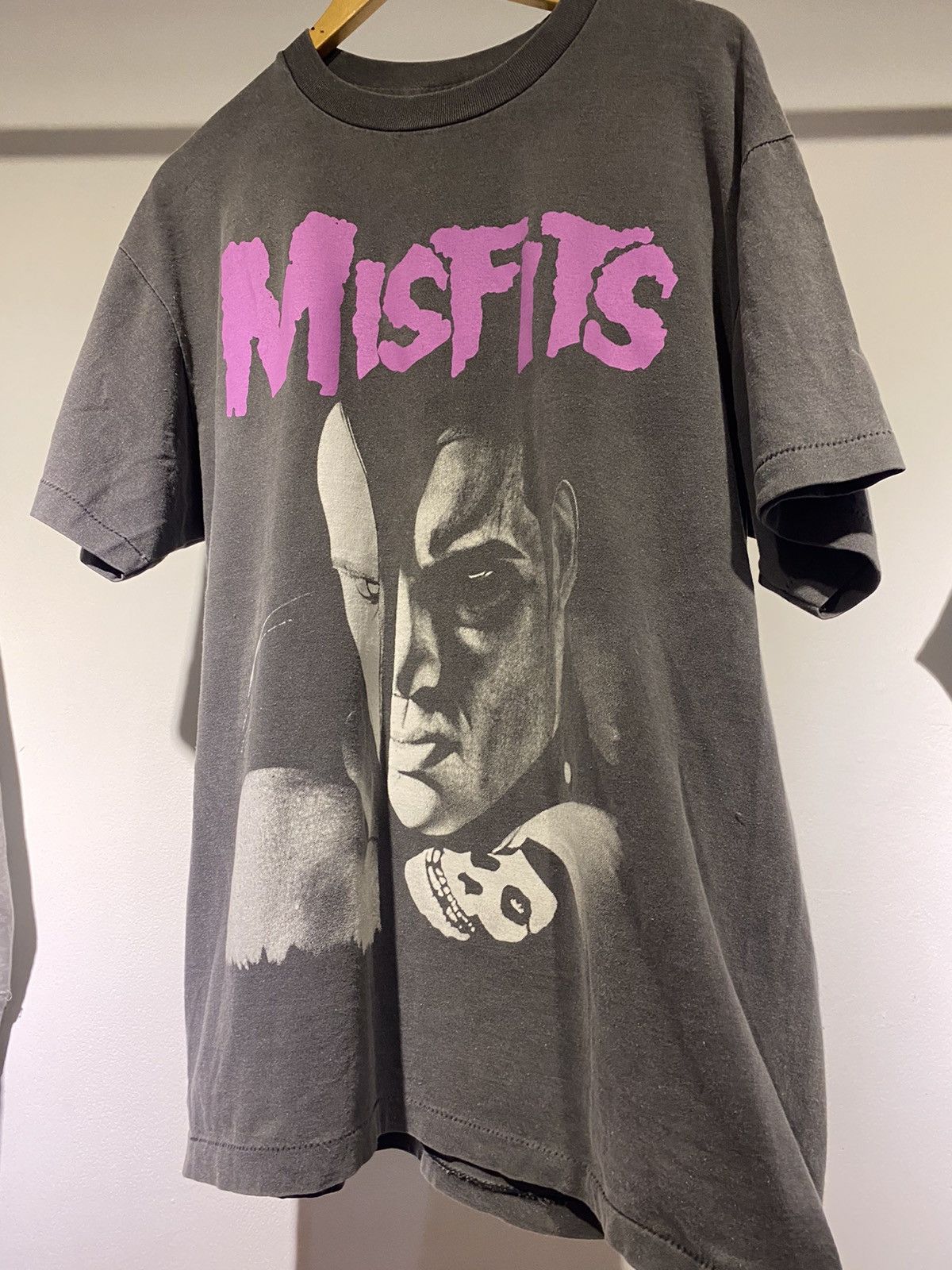 Band Tees × Misfits × Vintage Vintage 90s Faded Misfits Shirt Size US XL / EU 56 / 4 - 1 Thumbnail