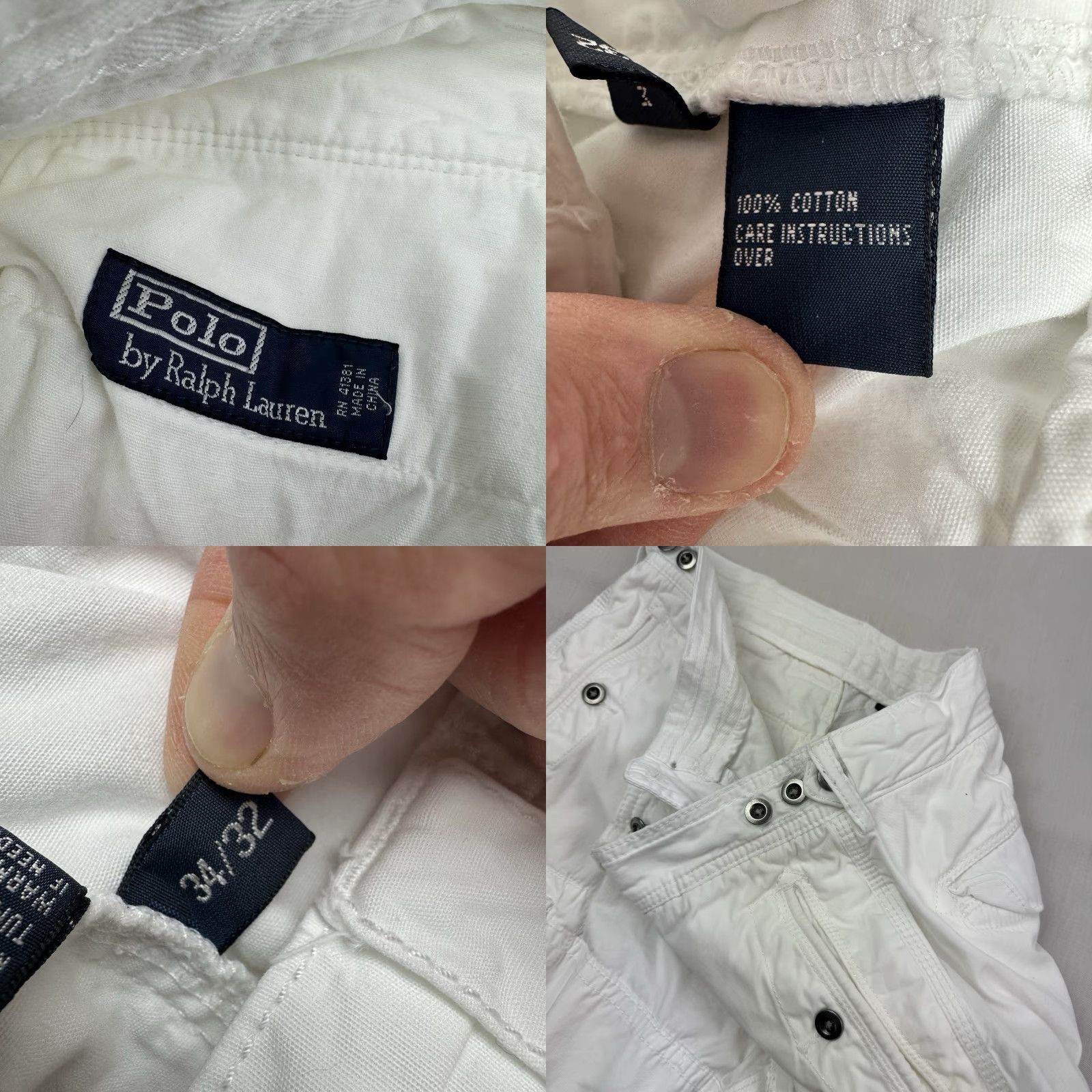 Polo Ralph Lauren VINTAGE Polo Ralph Lauren Cargo Pants Men's 34x32 White Relaxed Hipster 90s Army USA Pants Mens Size US S / EU 44-46 / 1 - 8 Thumbnail