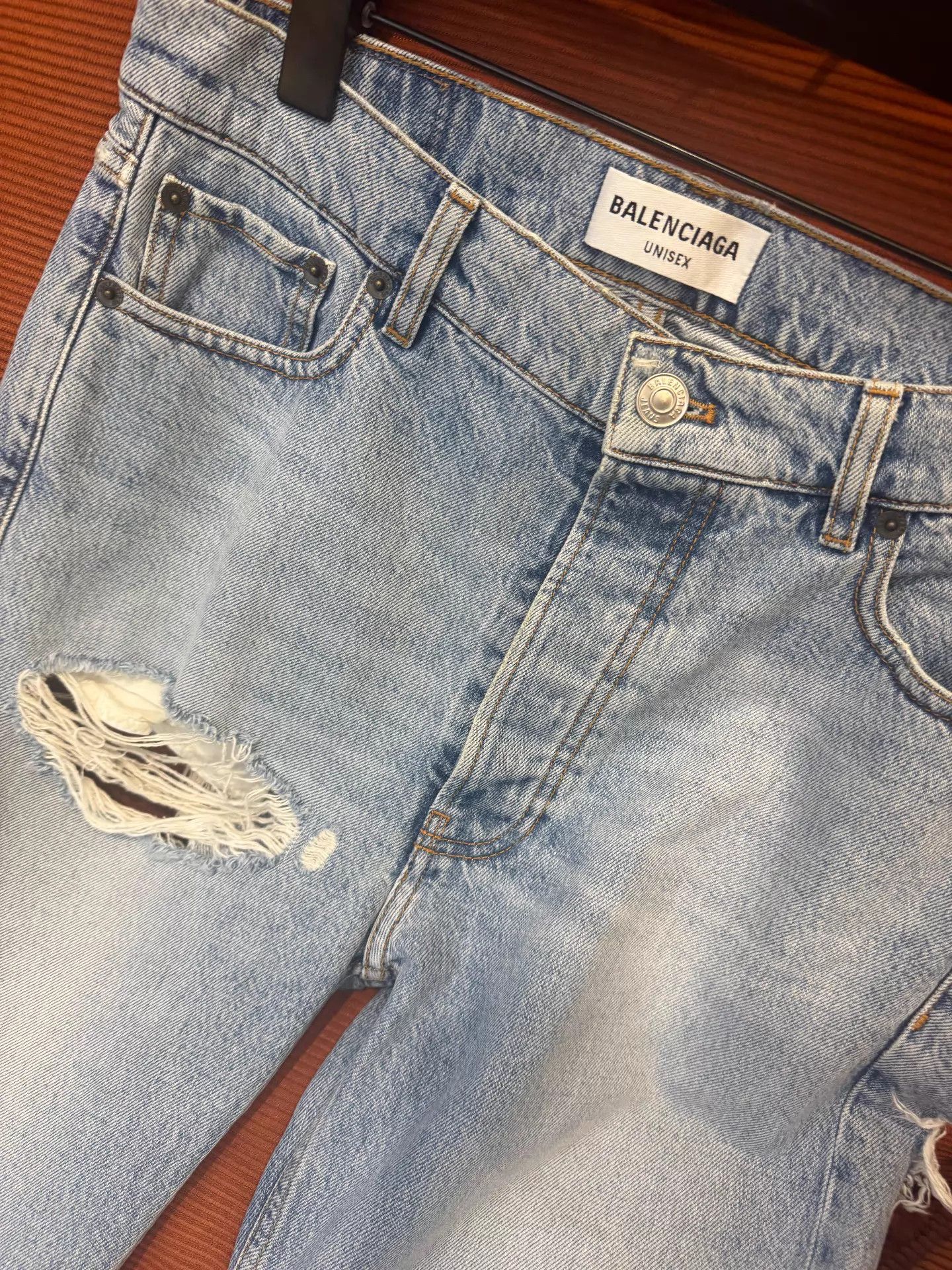 Balenciaga Balenciaga Washed Distressed Straight Unisex Jeans Size 26" / US 2 / IT 38 - 2 Thumbnail