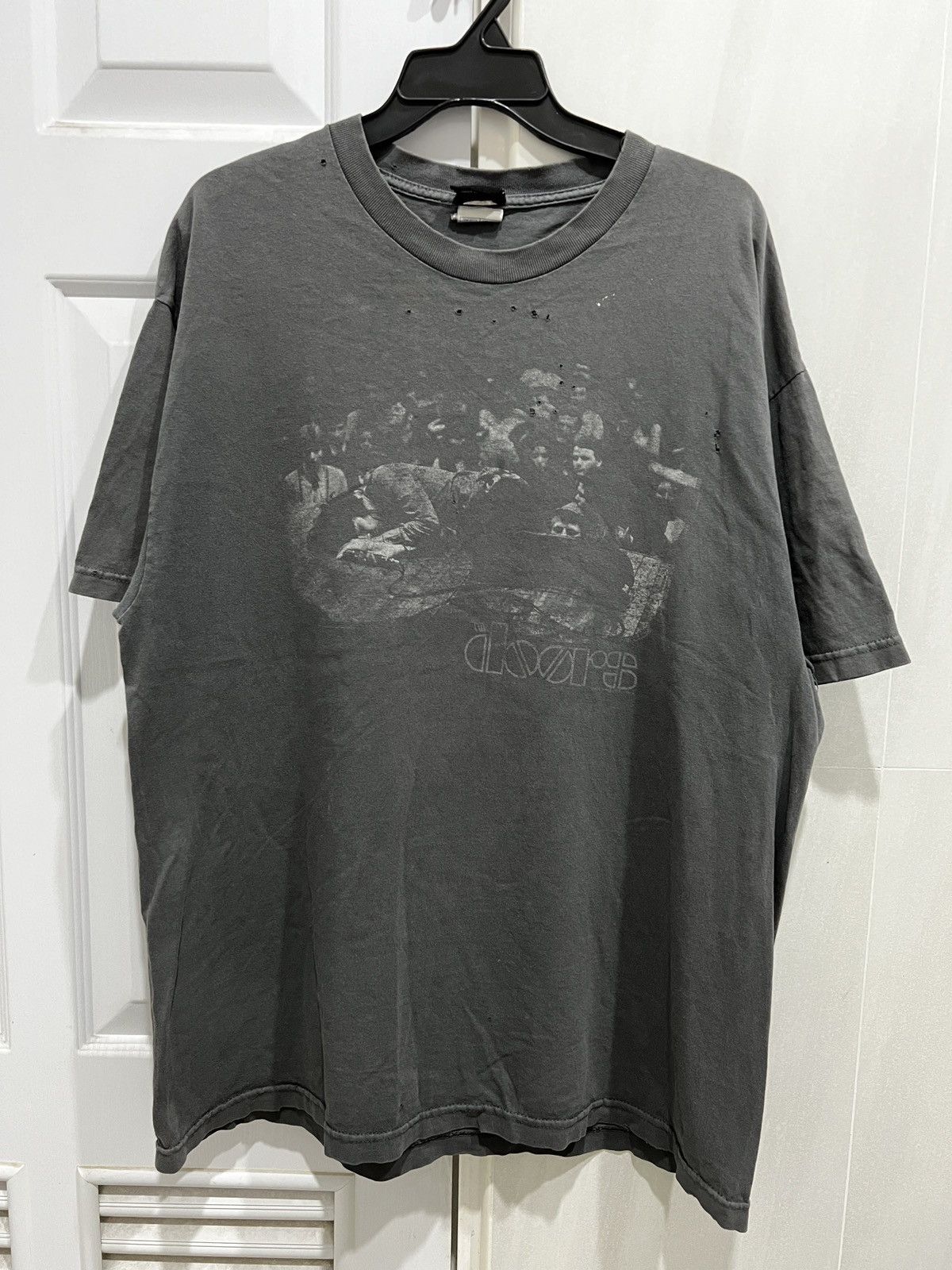 Pre-owned Band Tees Vintage The Doors Winterland Tee Thrashed Sun Faded In Gray