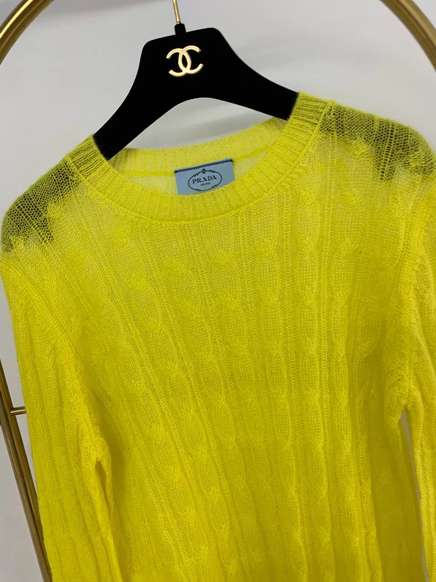 Prada Prada Yellow Knit Top Size 40 Near New Size S / US 4 / IT 40 - 2 Thumbnail