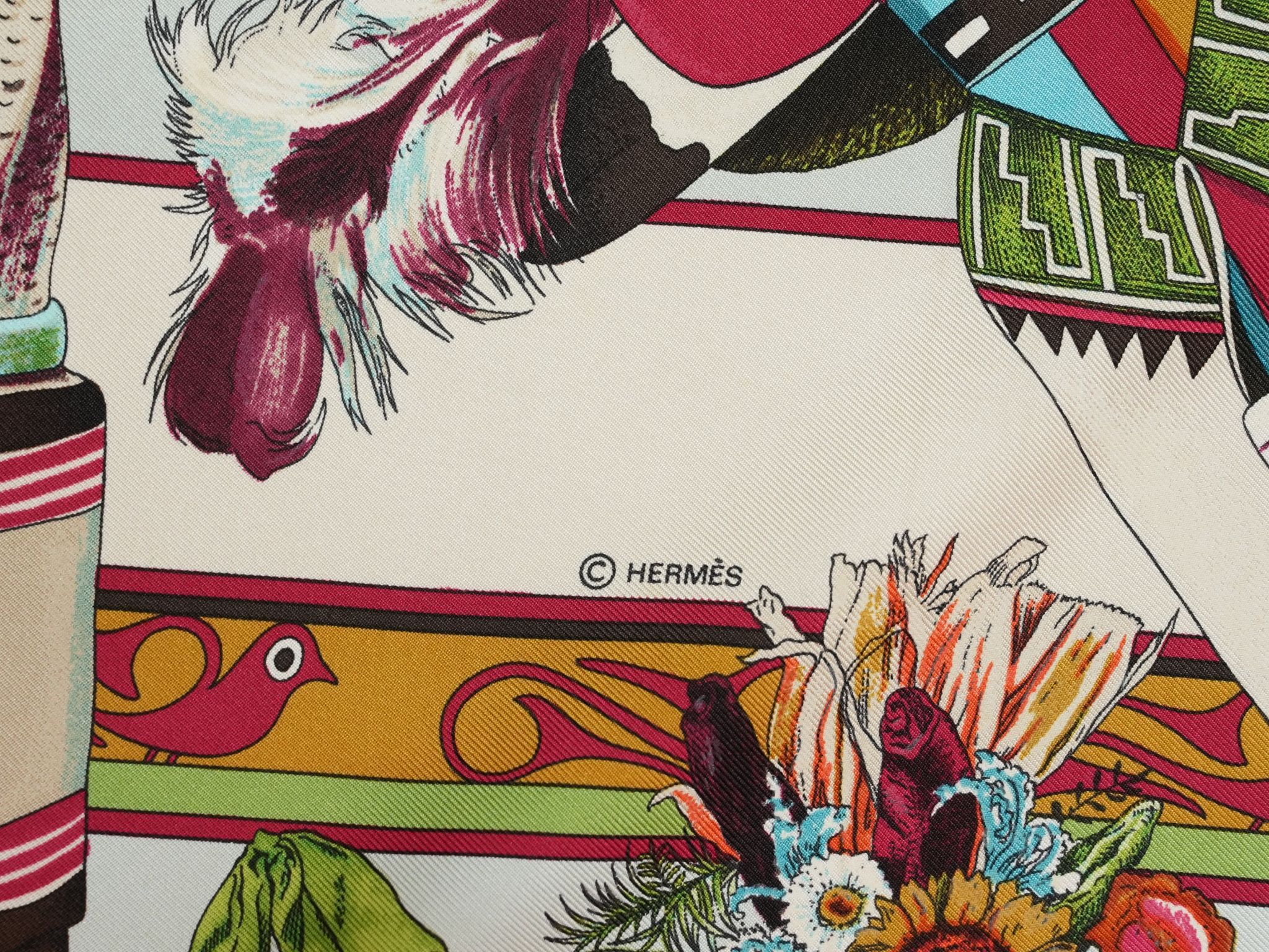 Hermes Hermes Scarf Kachina by Kermit Oliver 90 cm silk native Size ONE SIZE - 8 Thumbnail