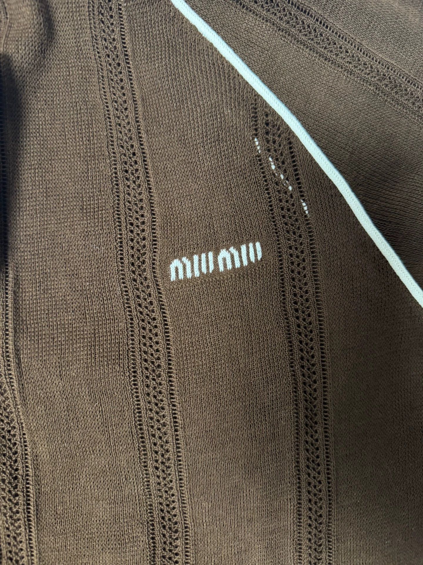 Miu Miu MIU MIU 25 Brown Cutout Zipper Jacket 38 Size XS / US 0-2 / IT 36-38 - 3 Thumbnail