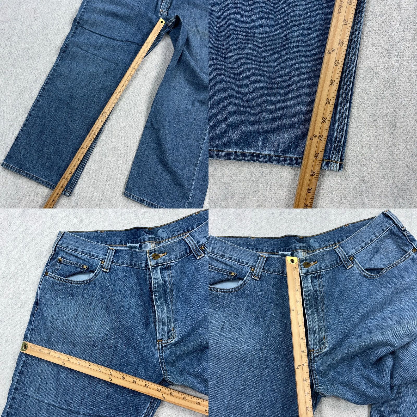 Carhartt VINTAGE Carhartt Jeans Men 40x30 Loose Fit Straight Leg Dungaree Fit Baggy VTG Y2K Blue Denim 5-Pocket Mens Jeans Size US 40 / EU 56 - 8 Thumbnail
