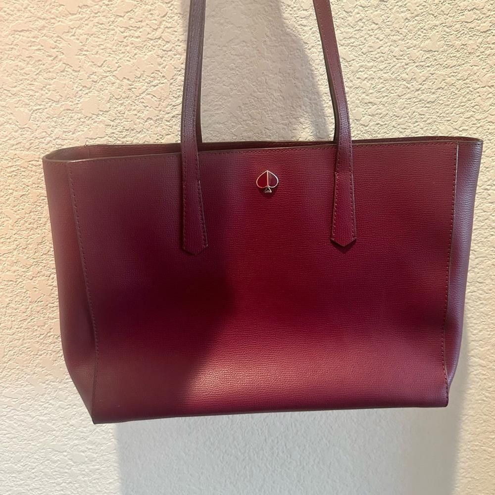 Kate Spade Kate Spade Molly Large Work Leather Tote Handbag Sangria Size ONE SIZE - 4 Thumbnail