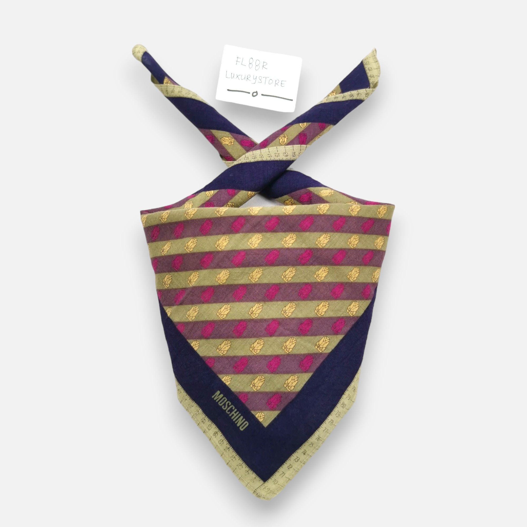 Vintage Moschino Handkerchief Pocket Square Bandana
