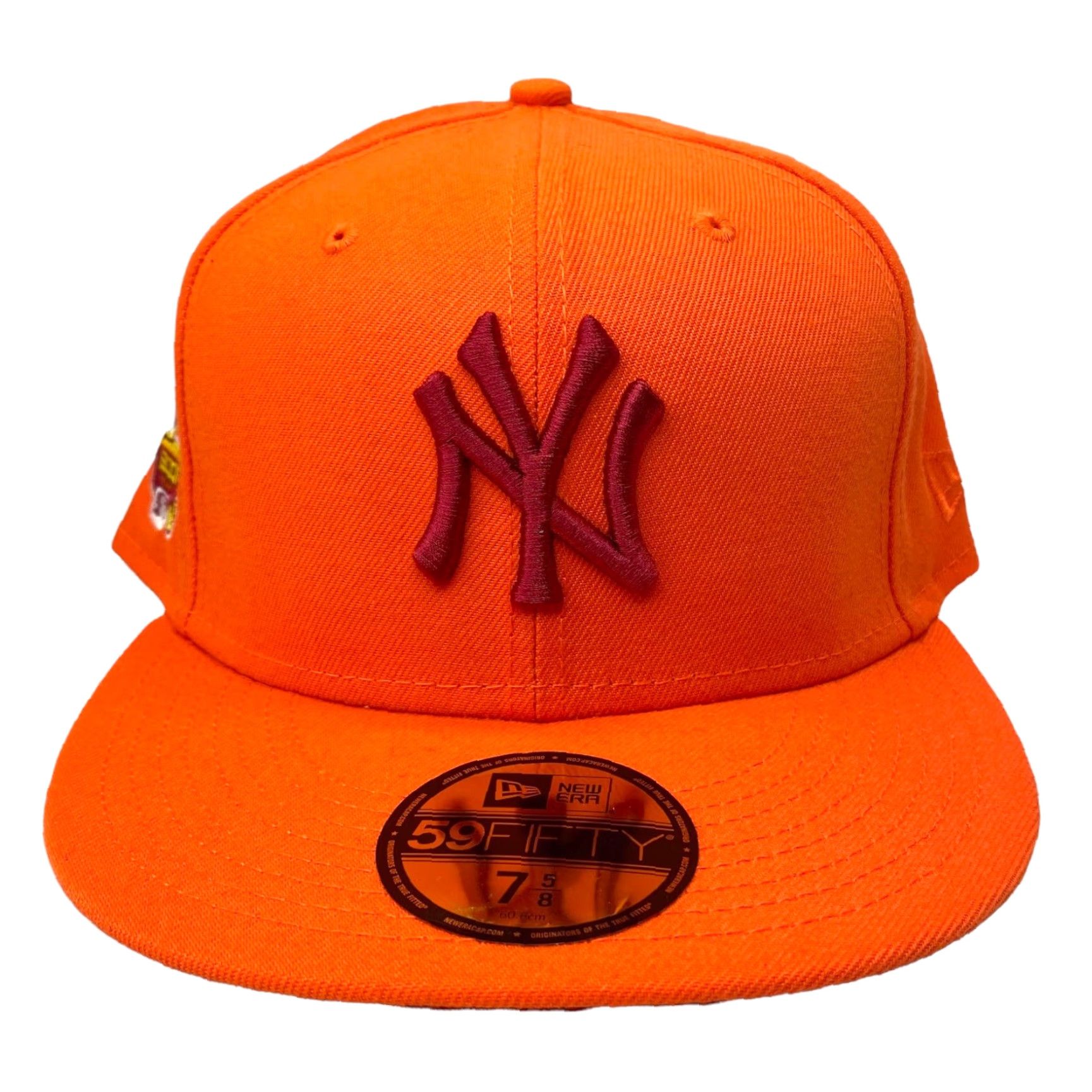 New Era HAT CLUB EXCLUSIVE NEW YORK YANKEES DAYBREAKERS ORANGE RED UV 2001 WS 7 5/8 NY Size ONE SIZE - 2 Thumbnail