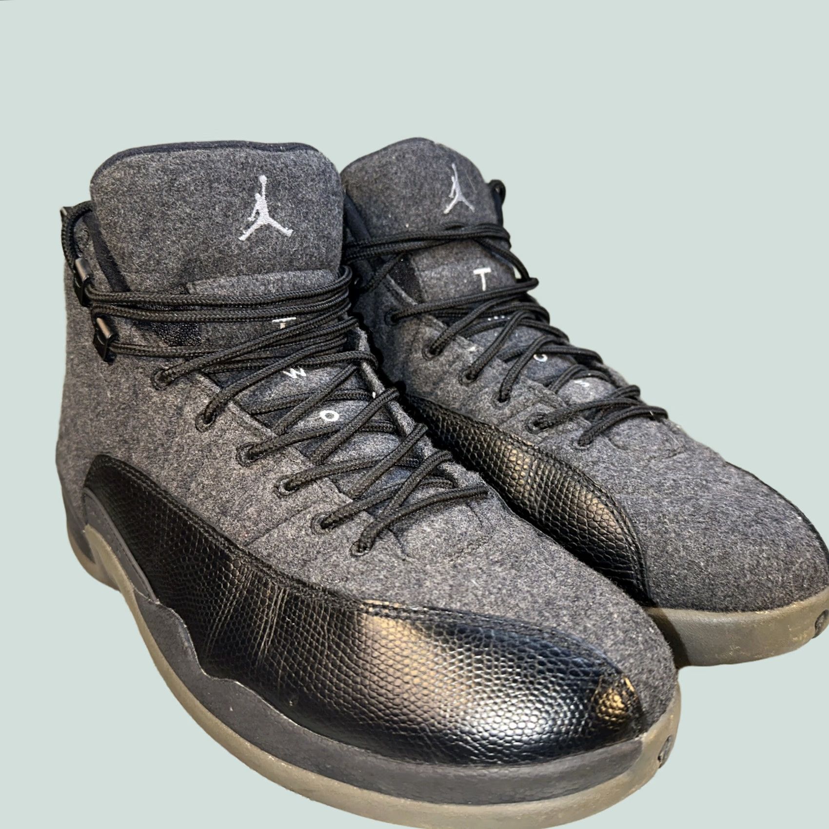 Jordan Brand Size 12 Air Jordan 12 Retro Wool Sneaker Mens Gray Size US 12 / EU 45 - 1 Thumbnail