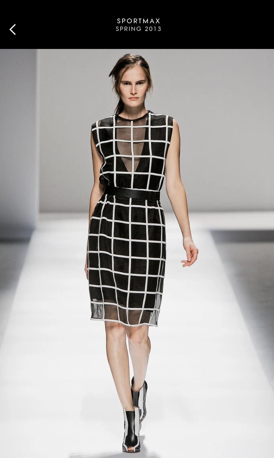 Sportmax Rare Sportmax Defile Runaway 2013 Silk Mid Dress Check Size S / US 4 / IT 40 - 1 Thumbnail