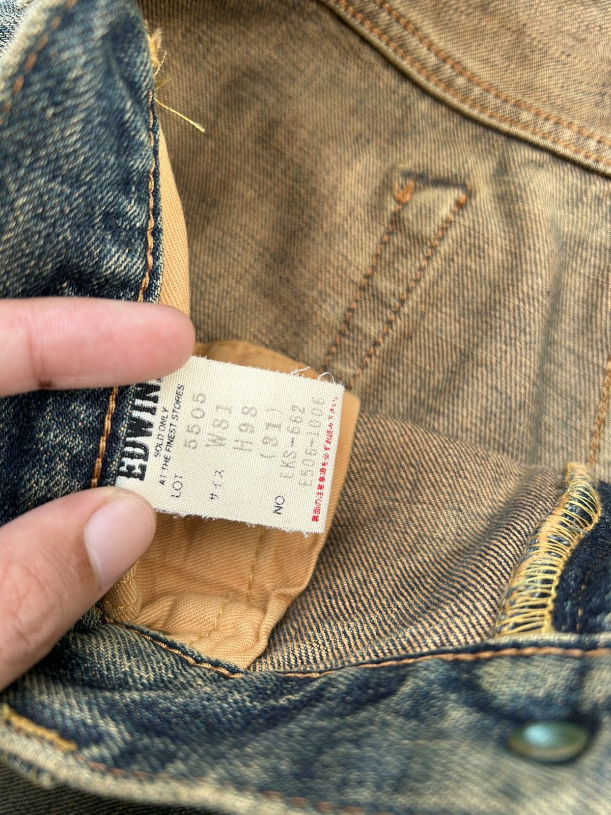 Kapital Thrashed Vintage Edwin 505X Selvedge Rusty Denim Jeans Size US 31 - 8 Thumbnail