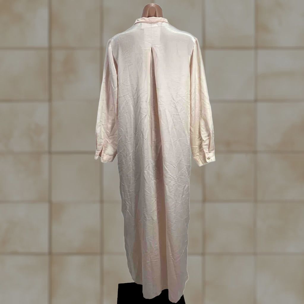 Vintage Vintage Eve Stillman Nightgown Womens Large Pink Satin Embroidered Lace Long Size ONE SIZE - 1 Thumbnail