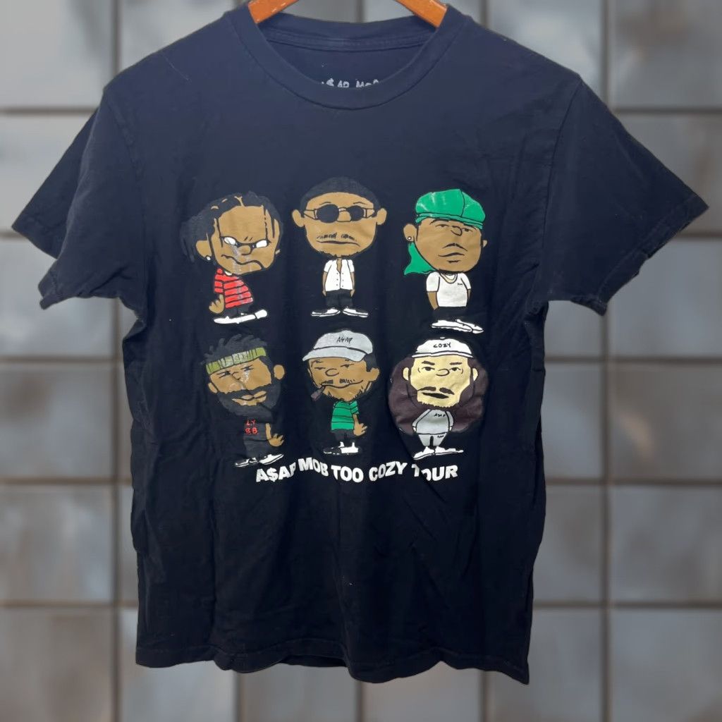 Peanuts ASAP Mob Tour Too Cozy T Shirt M Black Cotton Mens Shirts 90s? Size US M / EU 48-50 / 2 - 1 Thumbnail
