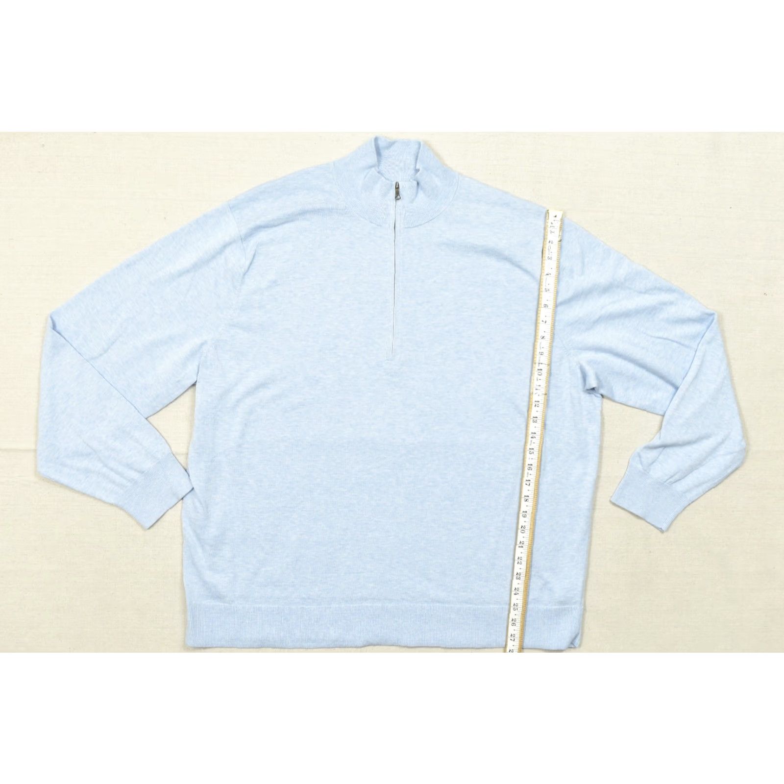 Brooks Brothers Brooks Brothers Men 2XL Supima Cotton Light Blue 1/4 Zip Pullover Sweater Shirt Size US XXL / EU 58 / 5 - 4 Thumbnail