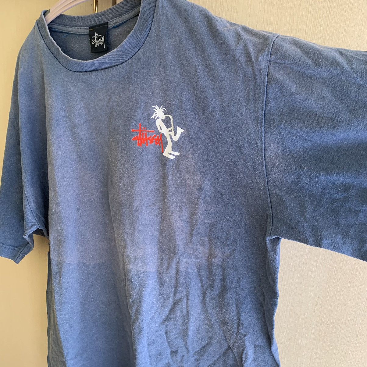 Other Vintage Thrashed Distressed Sun Faded Stussy Stickman Tee Size US L / EU 52-54 / 3 - 6 Thumbnail