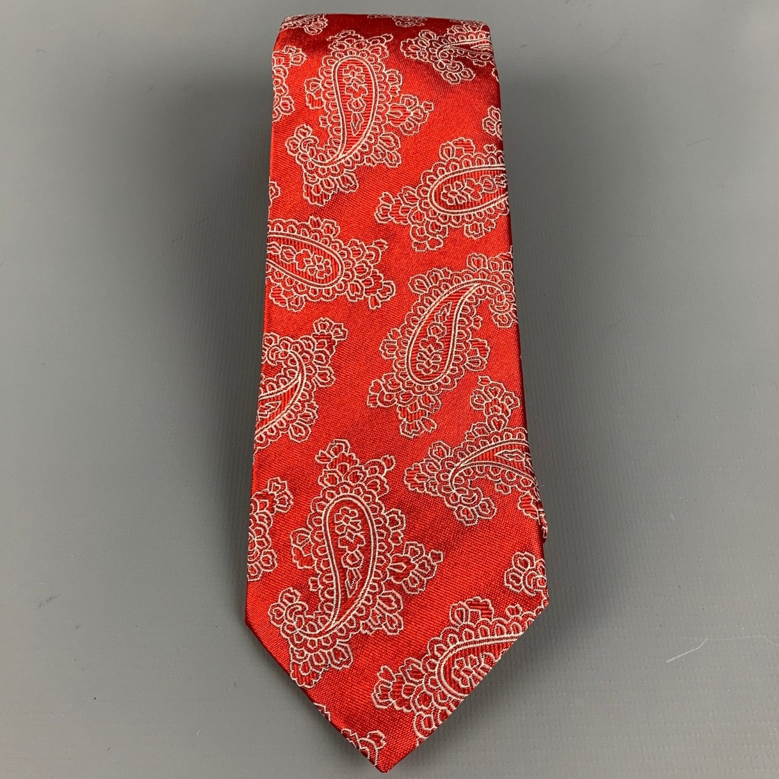 Etro ETRO Red White Paisley Silk Jacquard Tie Size ONE SIZE - 2 Thumbnail