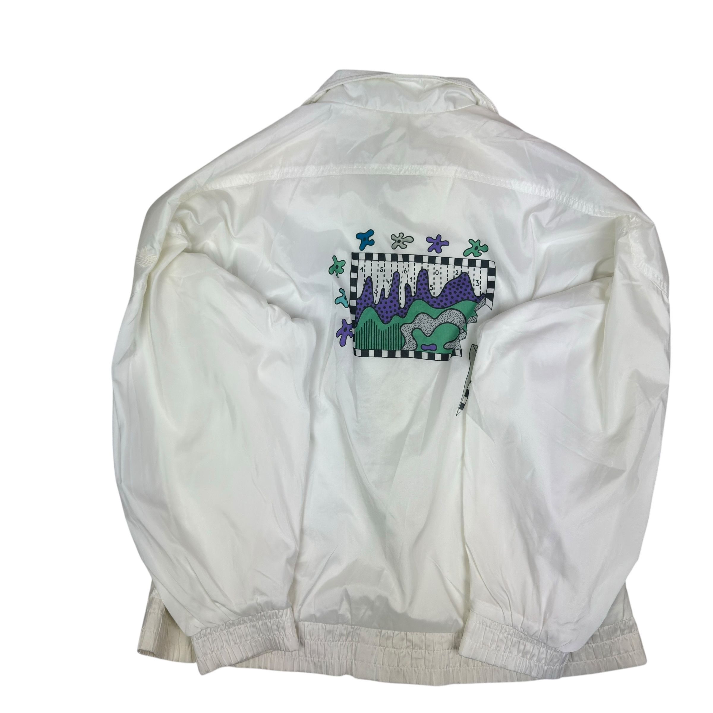 Adidas Vintage Adidas Men's White Printed Full Zip Track Jacket 40 Size US L / EU 52-54 / 3 - 2 Thumbnail