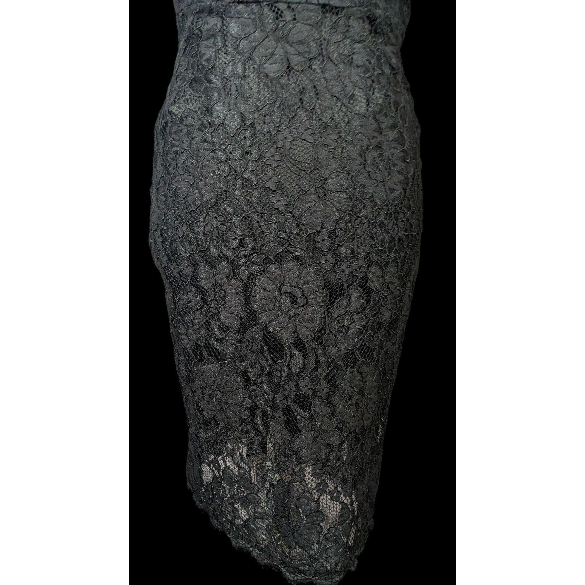 Lulus Lulu's Wishful Wandering Black Lace Bodycon Dress Size Small Size S / US 4 / IT 40 - 11 Thumbnail