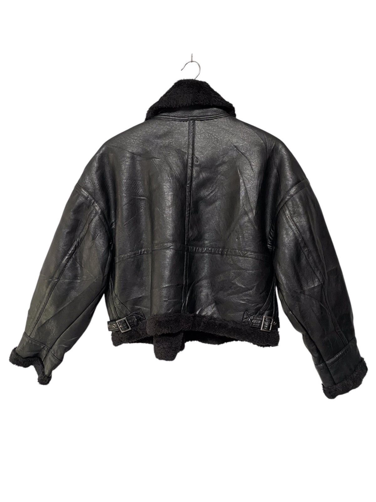 Murua Japanese brand leather fur bikers jacket (j4)