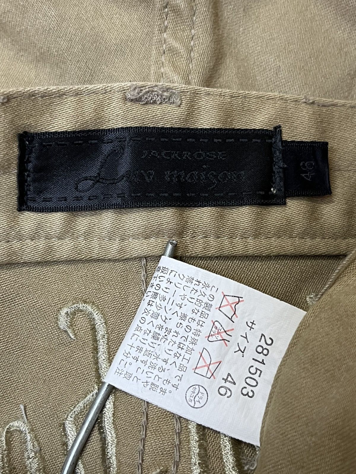 JACKROSE SICK🔥JACKROSE LUV MAISON WAXED EMBROIDERY FLARED JEANS Size US 33 - 18 Thumbnail