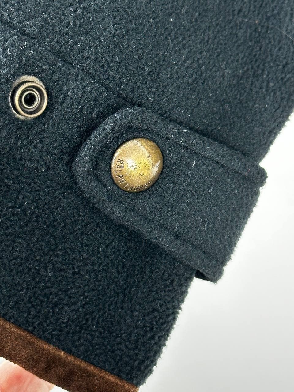 Polo Ralph Lauren × Vintage Vintage 90s Polo Fleece Full Zip Leather Trim Jacket Size US L / EU 52-54 / 3 - 11 Thumbnail
