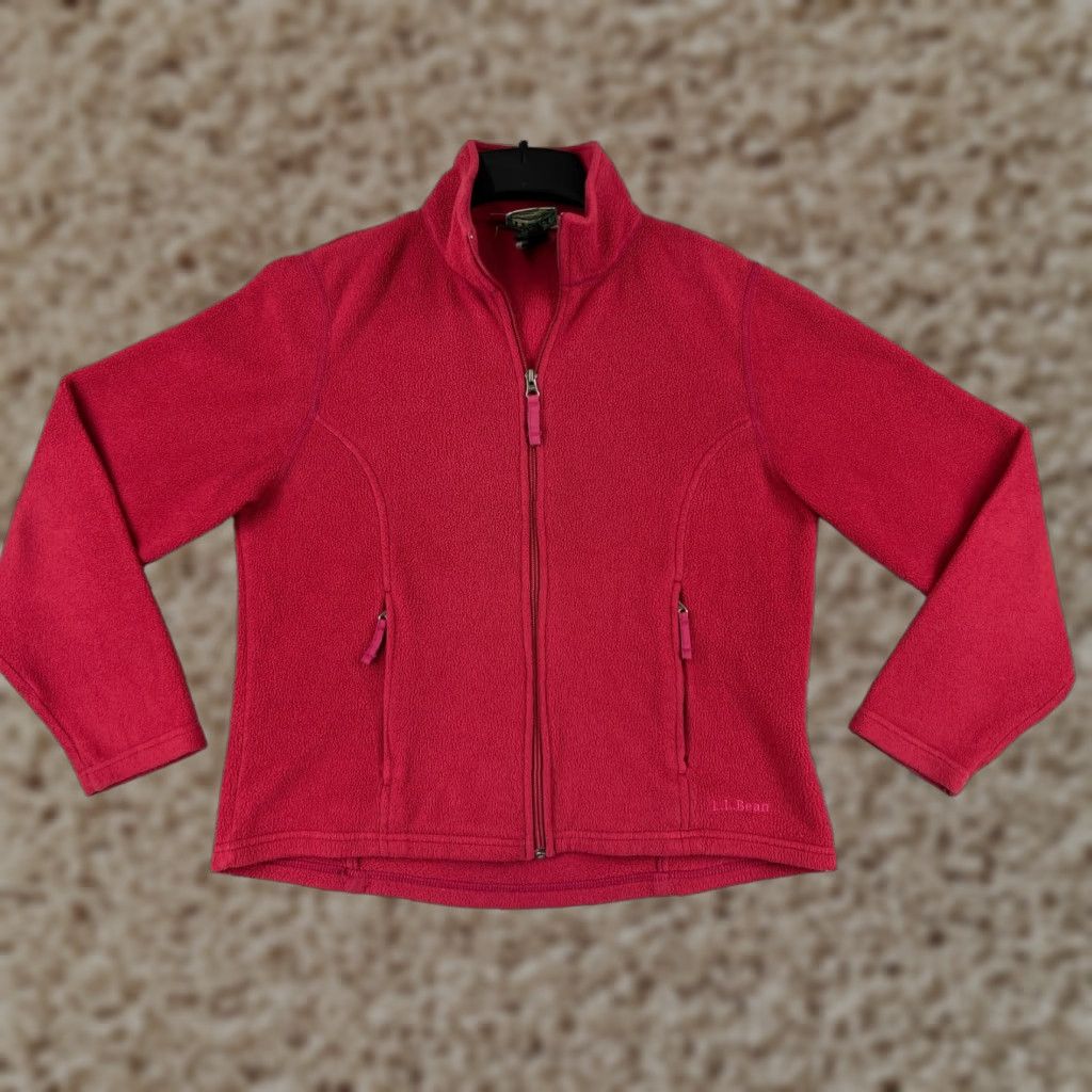 Vintage VINTAGE L.L. Bean Sweater Women Full Zip Mediun RedFleece Pockets Mock Neck Size M / US 6-8 / IT 42-44 - 1 Thumbnail