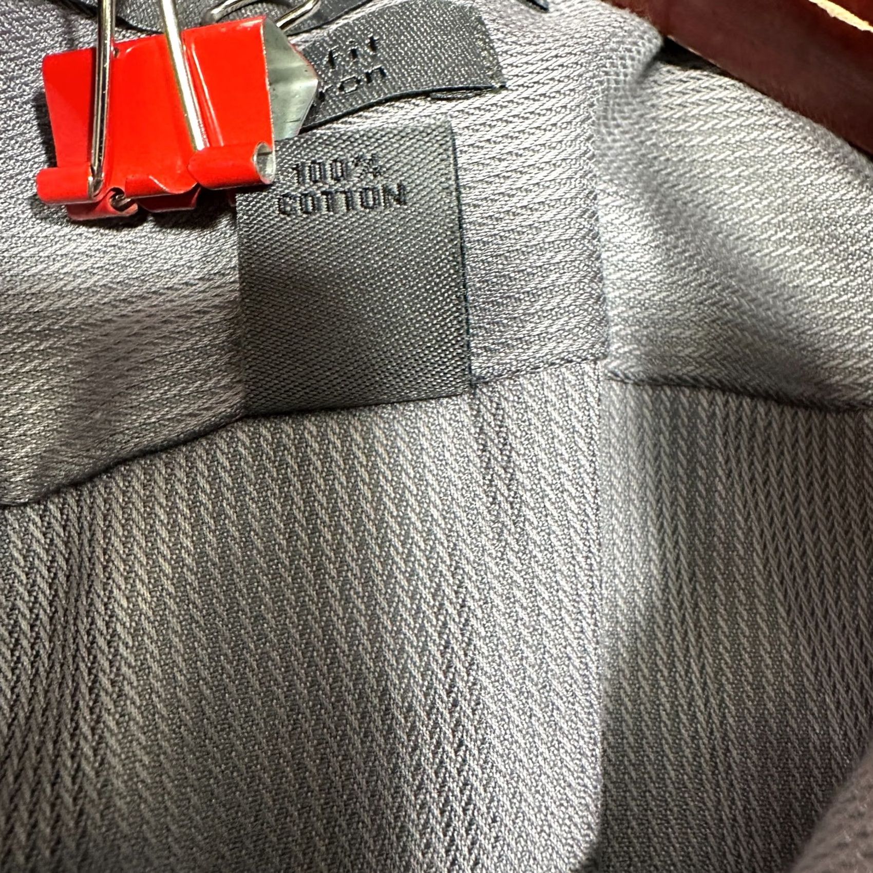 Calvin Klein CK Calvin Klein Shirt Mens 16 Tall Slim Fit Non Iron Gray Two Ply Cotton Size US L / EU 52-54 / 3 - 7 Thumbnail