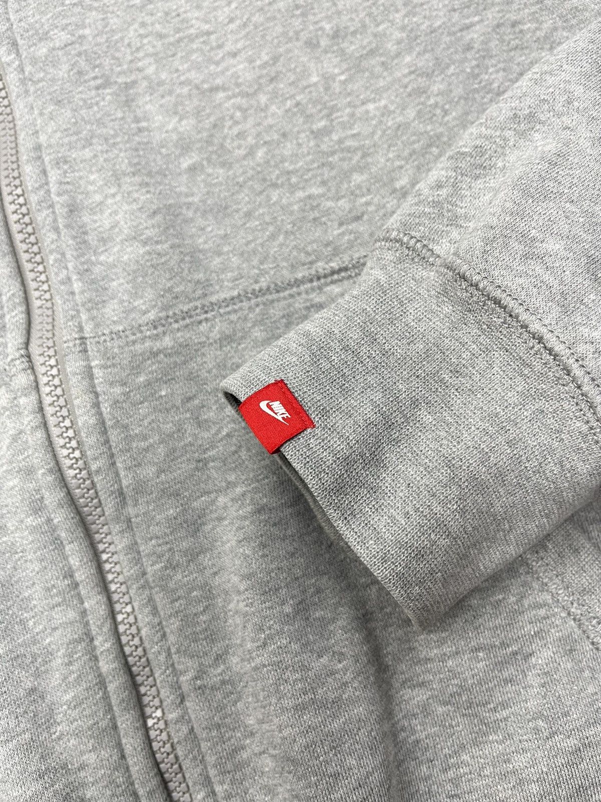 Vintage Nike AW77 Zip Hoodie Grey Small Swoosh Logo Y2K