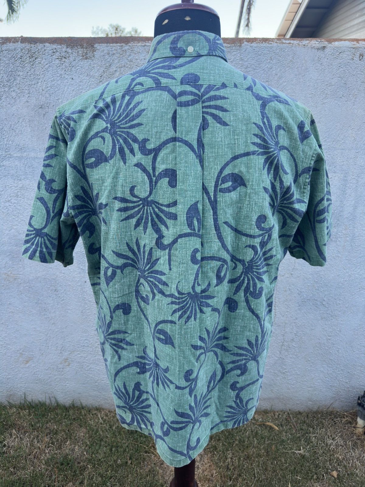 Reyn Spooner Classic Green/Blue Hawaiian Print Men's L