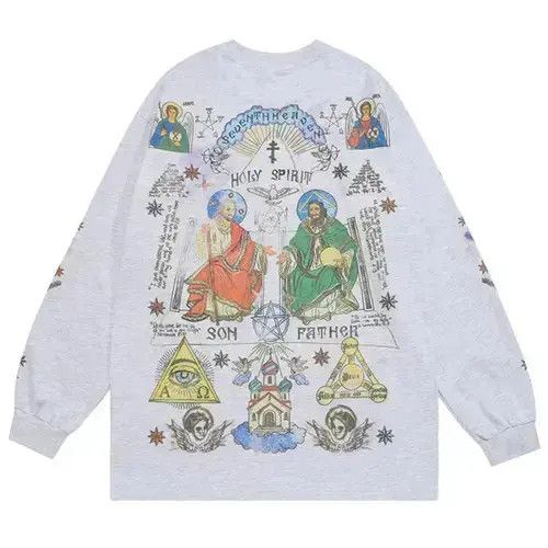Vintage Retro Long Sleeve T-Shirt Gods Graphic Size US XL / EU 56 / 4 - 4 Thumbnail