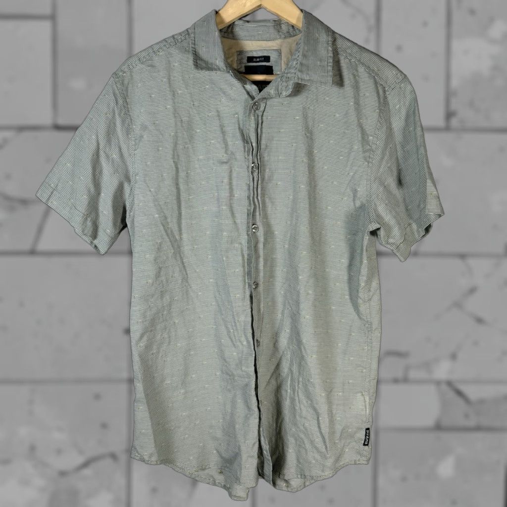 Prana VINTAGE prAna Men's Short Sleeve Button-Up Shirt Slim Fit Blue M Casual Clothing Size US M / EU 48-50 / 2 - 1 Thumbnail