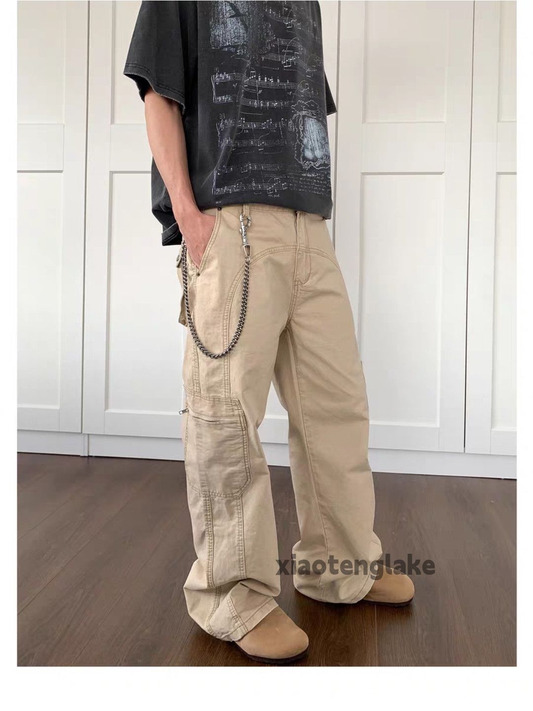 Designer Unisex outdoor utility loose baggy skate hiphop cargo pants Size US 30 / EU 46 - 3 Thumbnail