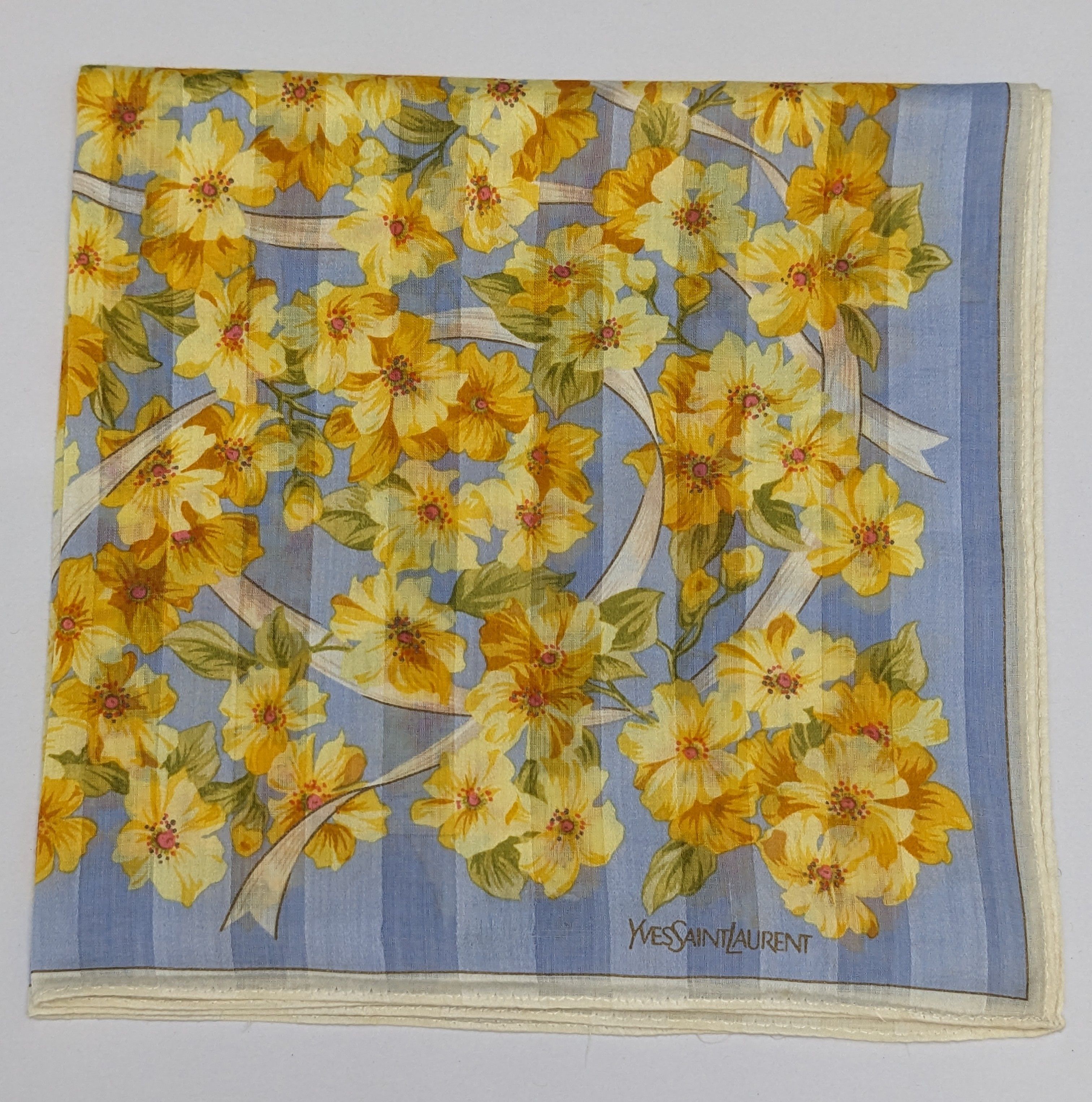 Yves Saint Laurent YVES SAINT LAURENT ROMANTIC CORNFLOWER FLORAL HANDKERCHIEF Size ONE SIZE - 1 Thumbnail