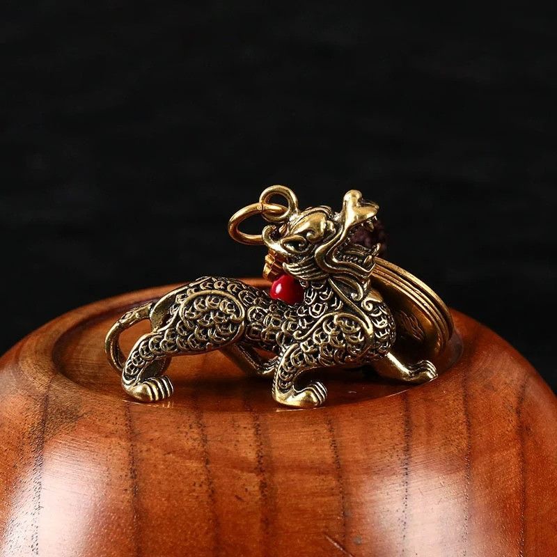 Other Lucky Animal Beast Qilin Keyring Car Keychain Brass Charms Size ONE SIZE - 1 Thumbnail