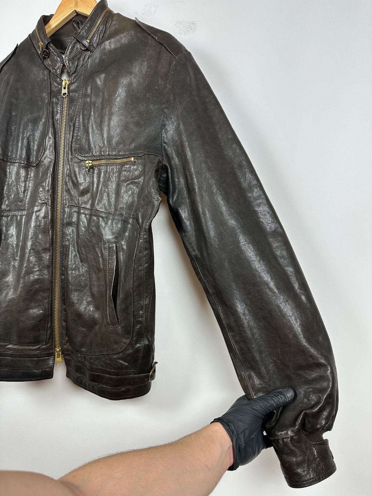 Golden Goose Golden Goose Brown Leather Jacket Size US L / EU 52-54 / 3 - 14 Thumbnail