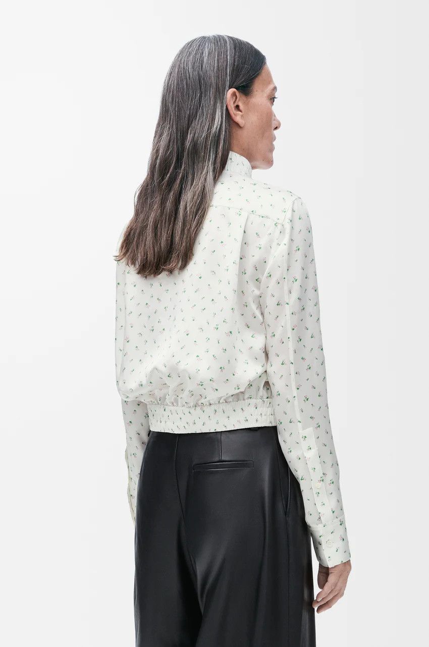 Loewe o1loc1c0525 Blouse Silk in White/Green Size XS / US 0-2 / IT 36-38 - 4 Thumbnail