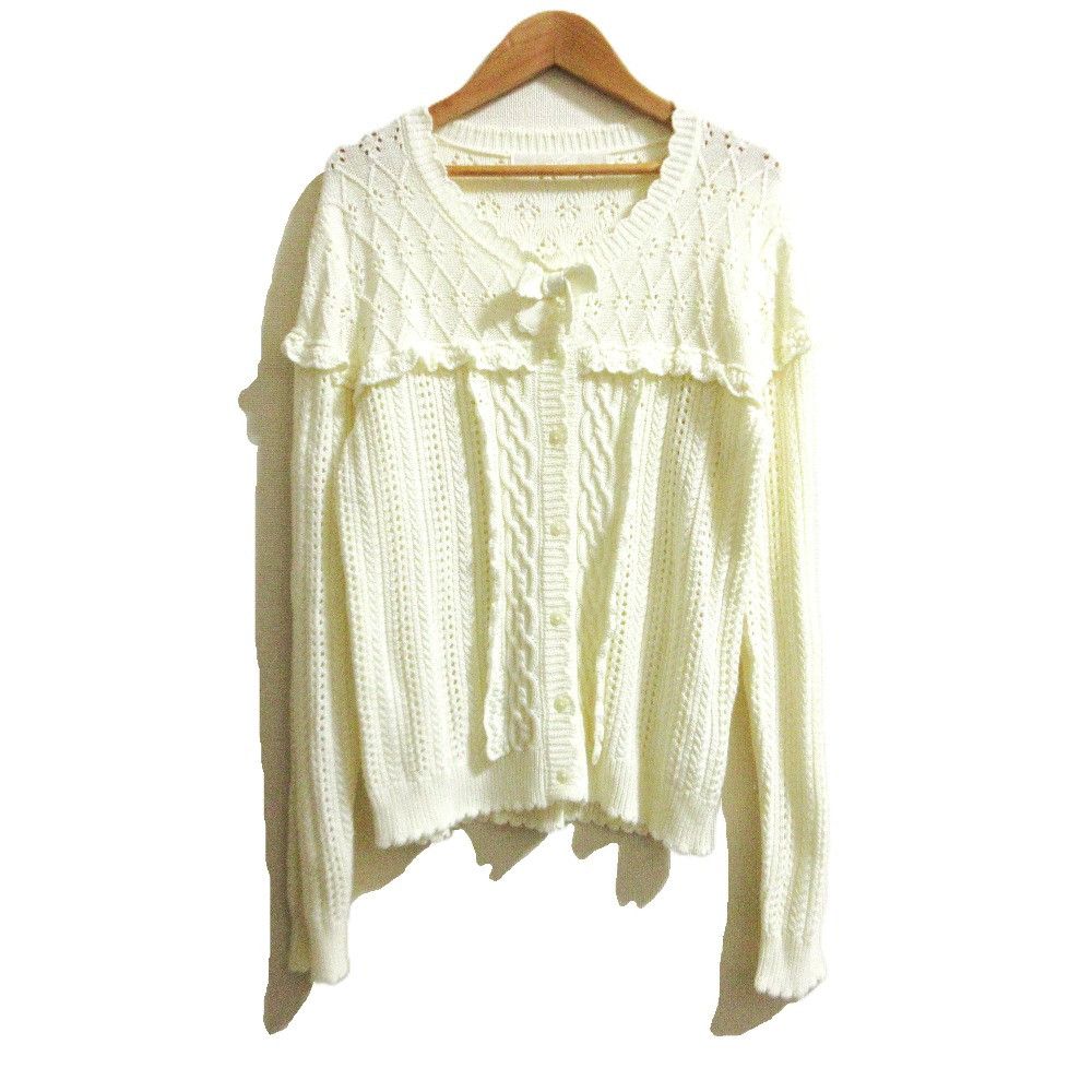 Other Other PINK HOUSE Crochet Knit Cardigan Textile Tops A2191KCD374 DUTY FREE for USA Size ONE SIZE - 1 Thumbnail