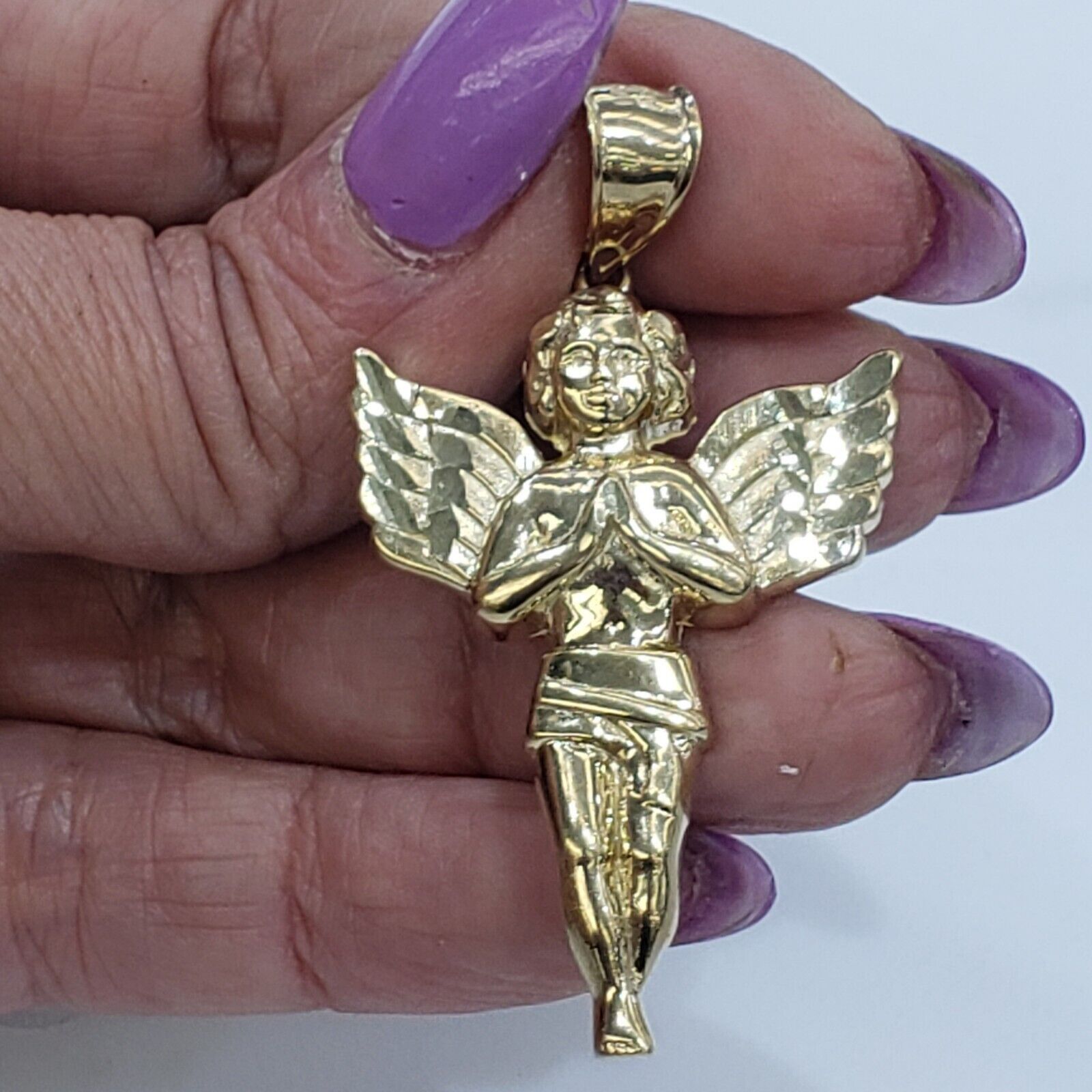 & Other Stories Big Real 10k Gold praying Angel Pendant Charm Size ONE SIZE - 7 Thumbnail
