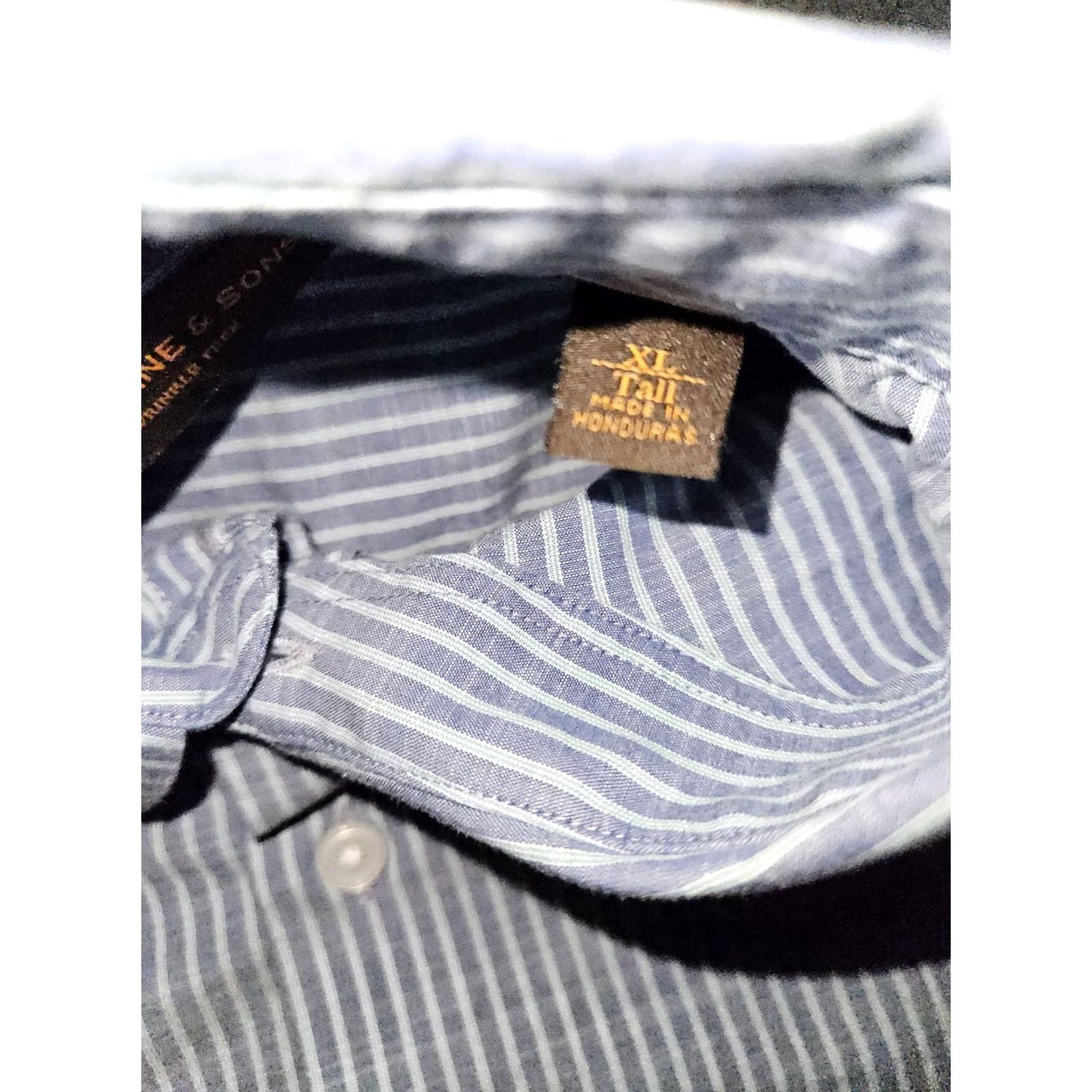 Vintage Fairlane & Sons Button-Up Shirt Men XLT Blue Striped Long Sleeve Casual Workwear Regular Big & Tall Size US XL / EU 56 / 4 - 3 Thumbnail