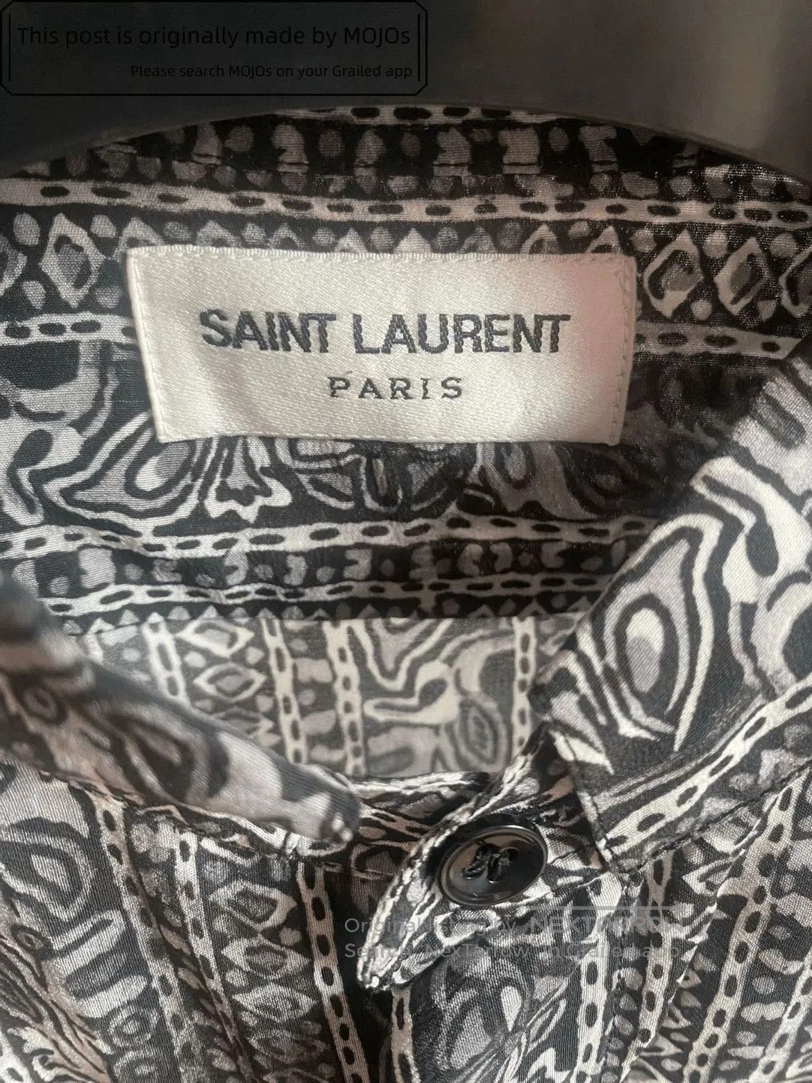 Saint Laurent Paris Sz 38 Saint Laurent Paris 18SS Ethical Pattern Silk Shirt. Size US M / EU 48-50 / 2 - 2 Thumbnail