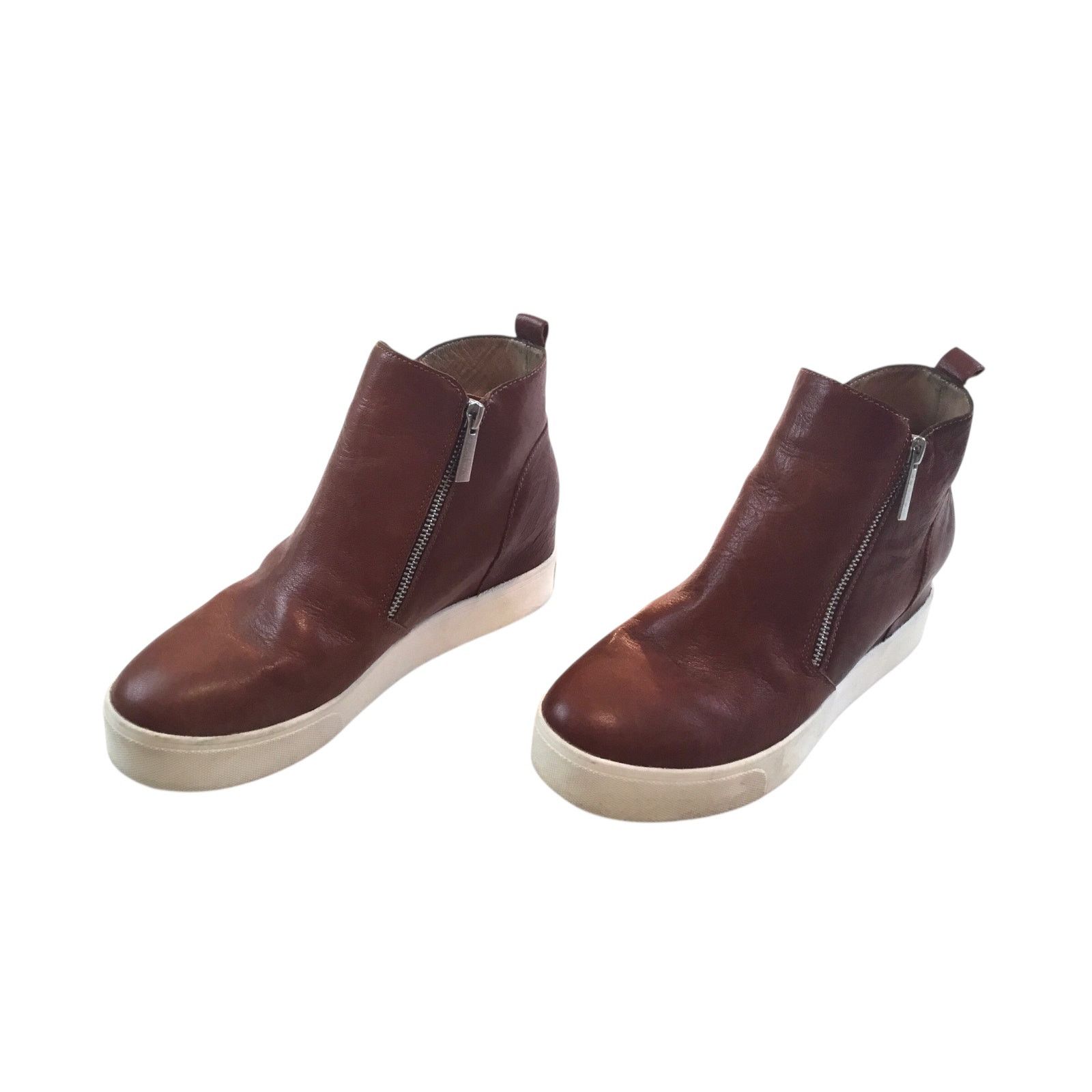 J/Slides J Slides NYC Wedge Zipper Booties Brown White Soles 8.5M Size US 8.5 / IT 38.5 - 2 Thumbnail