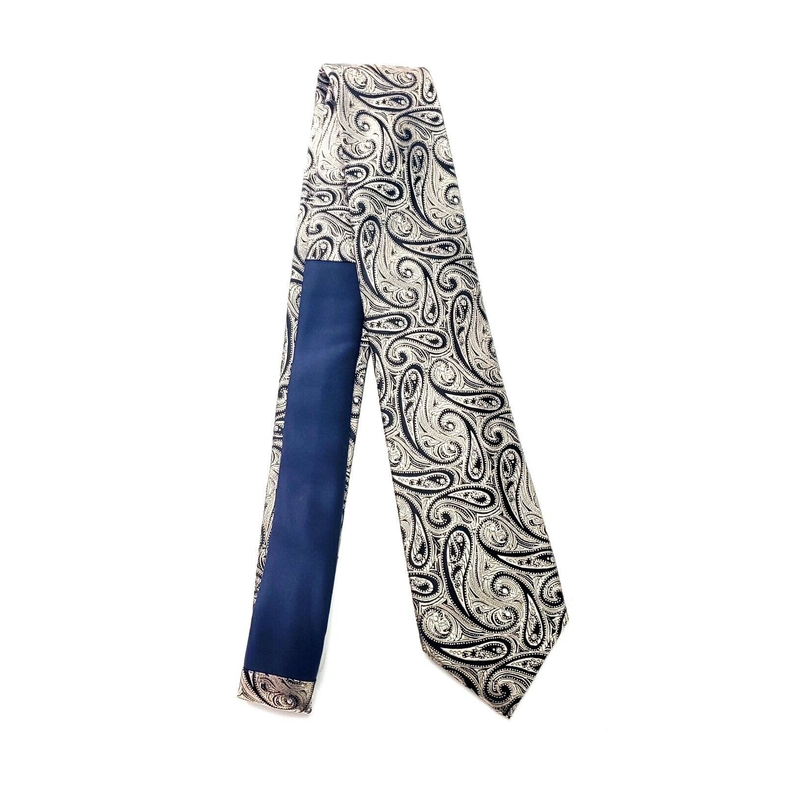 Chaps Chaps Silk Tie Woven Black Tan Paisley Skinny Size ONE SIZE - 6 Thumbnail