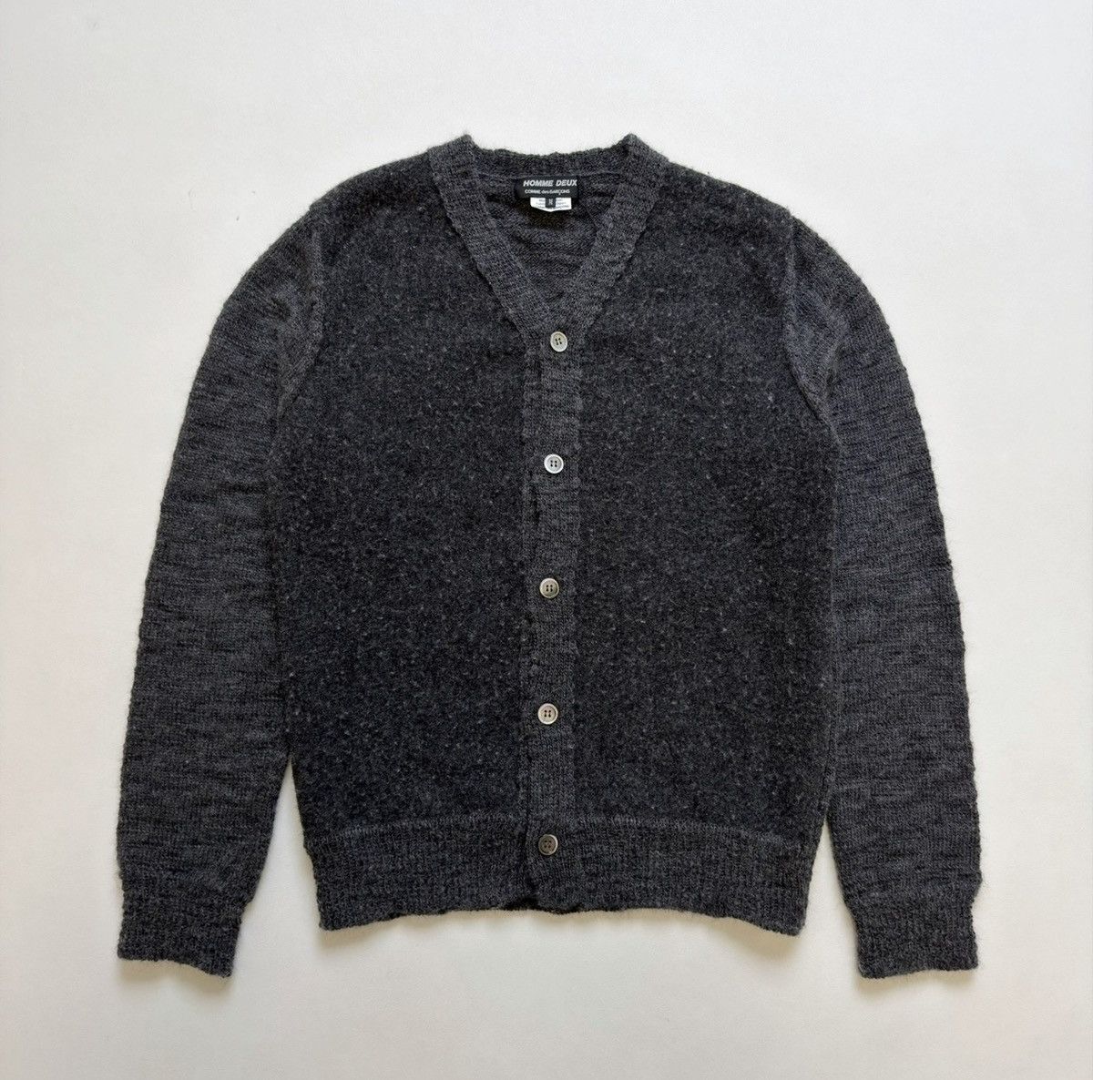 Comme des Garcons A/W 23 Brushed Dark Grey Wool Cardigan Size US M / EU 48-50 / 2 - 1 Thumbnail