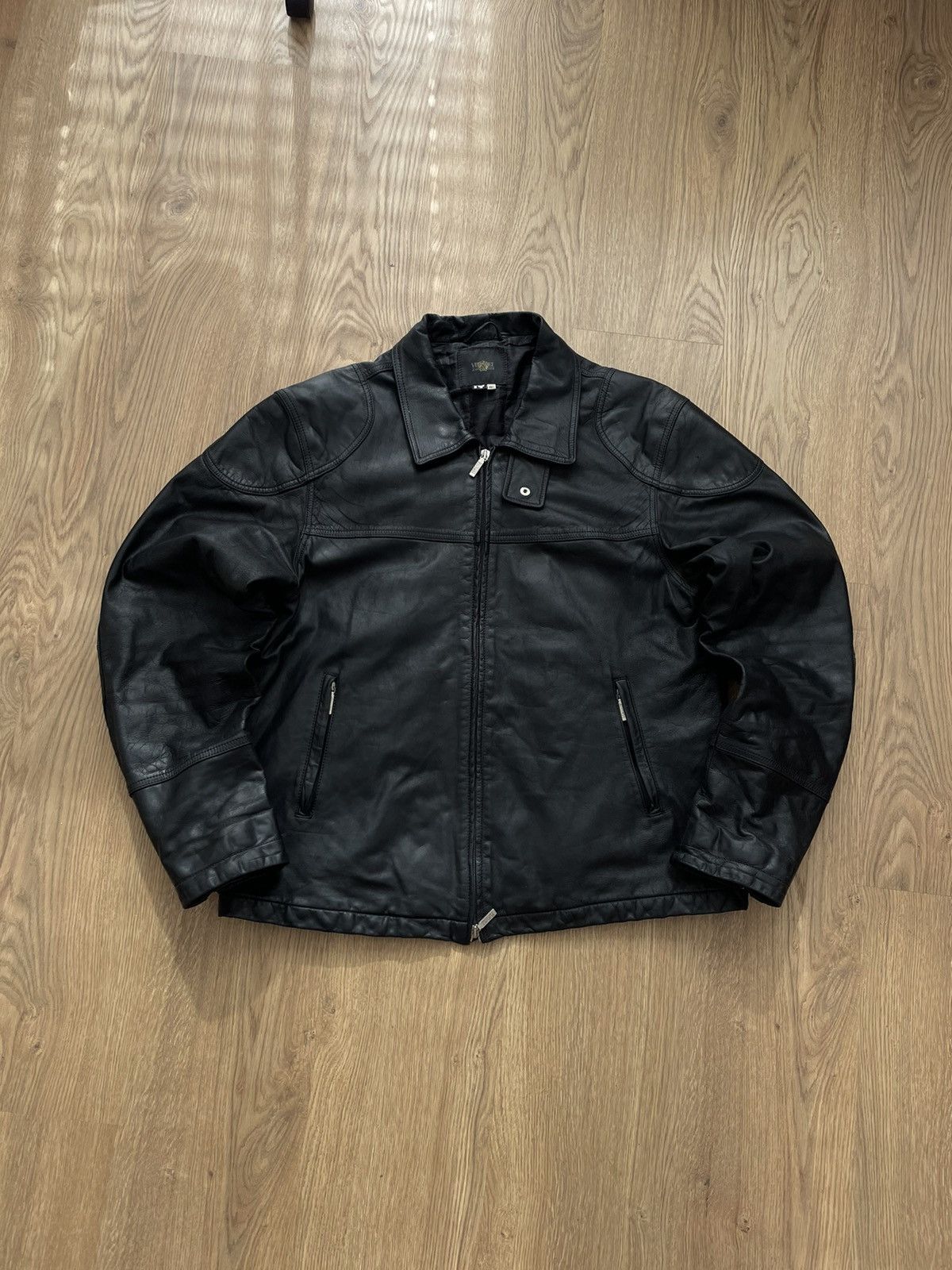 Versace jeans leather jacket clearance