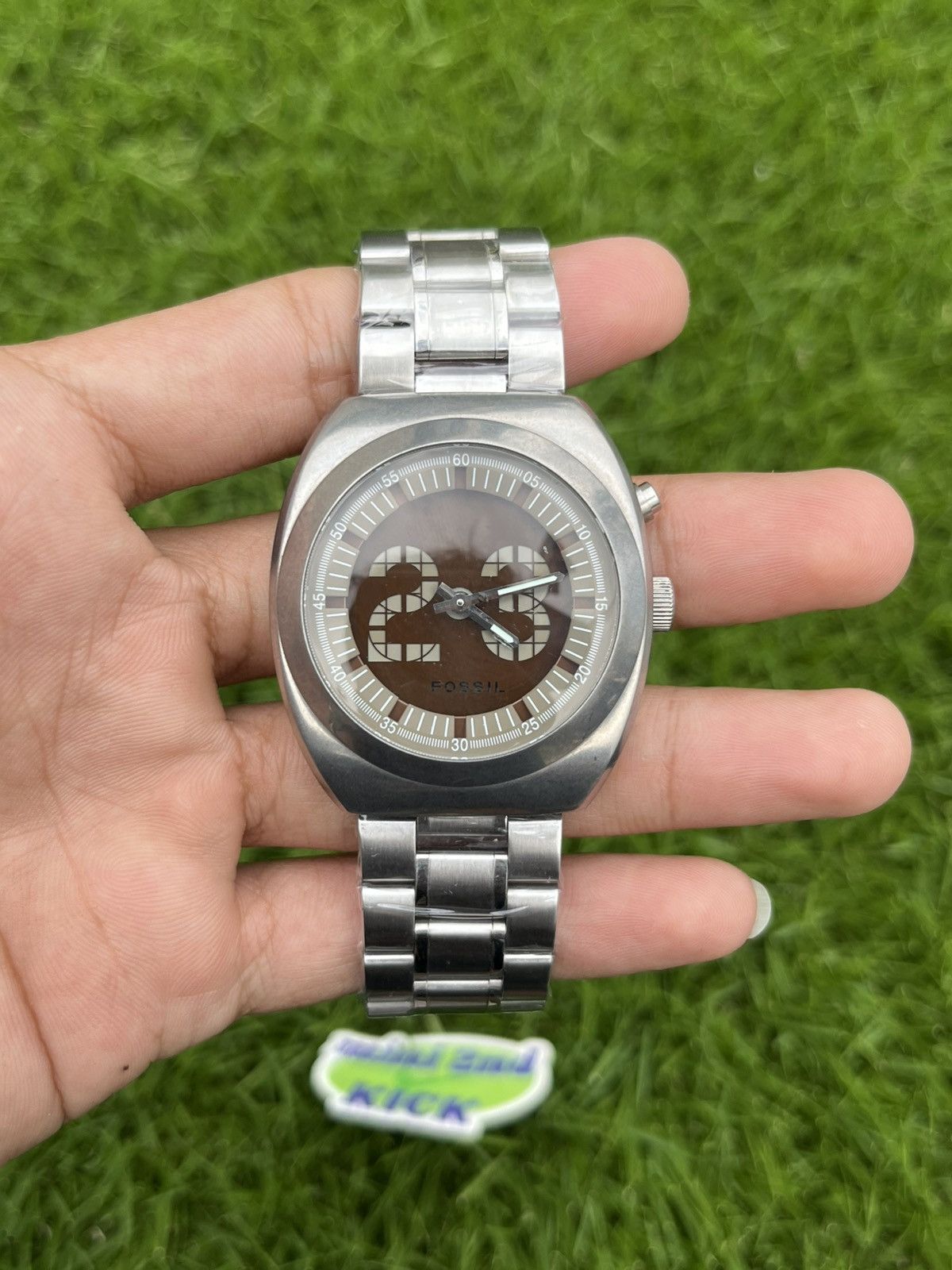 Fossil × Vintage Vintage FOSSIL BIG TIC WATCH NUMBER BROWN Size ONE SIZE - 1 Thumbnail