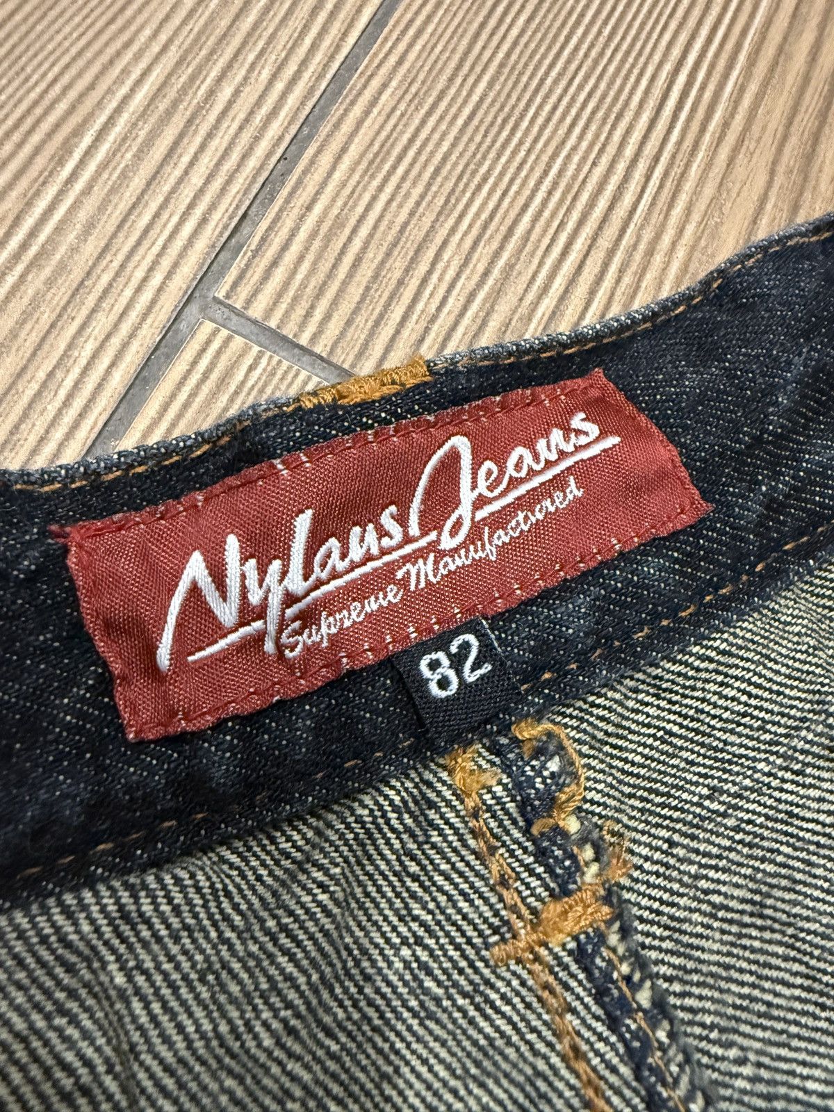 If Six Was Nine Nylaus Double Waist Jeans Denim Pants Thunder Design Size US 31 - 12 Thumbnail