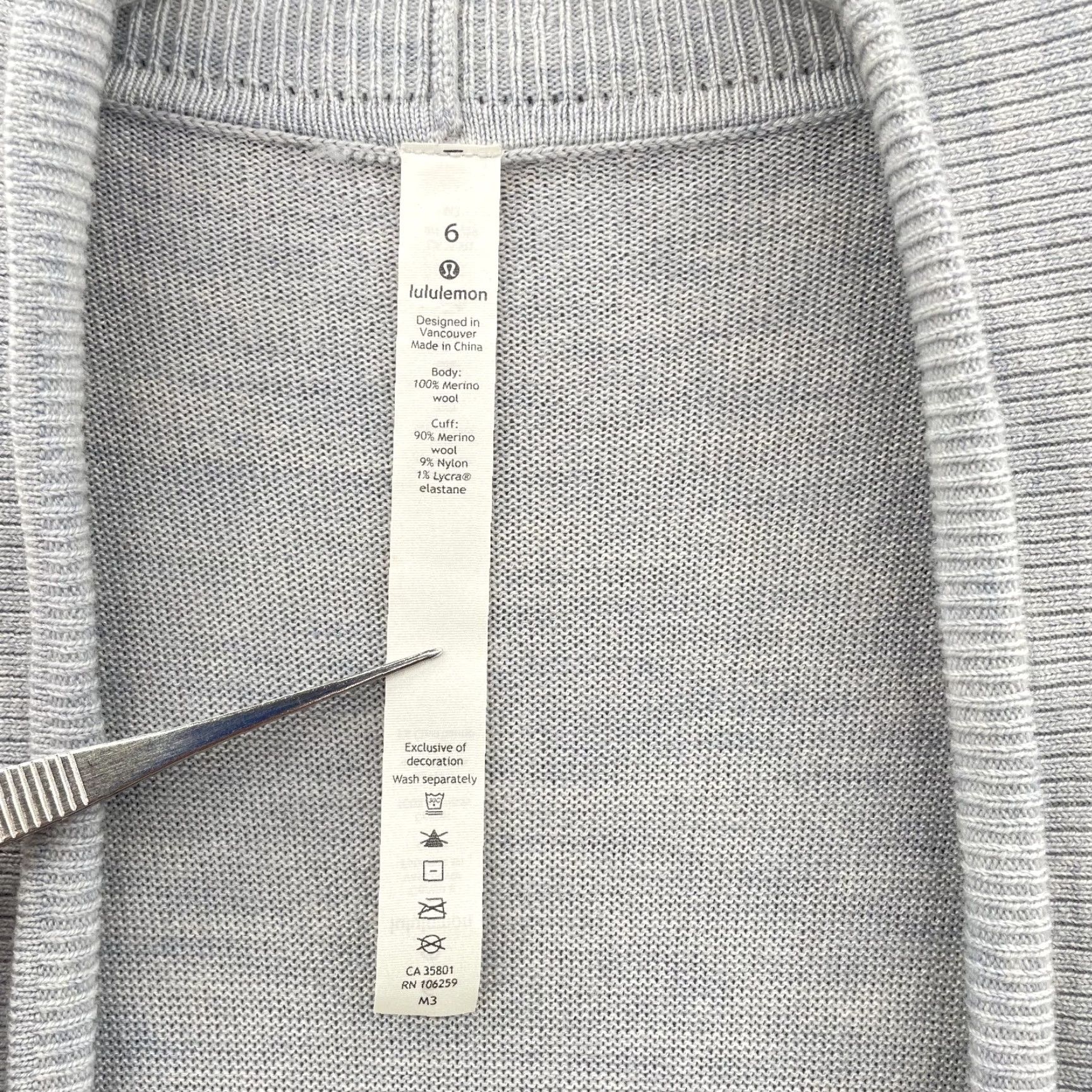 Lululemon Lululemon Cardigan Womens 6 Gray Merino Wool Rib Corpcore Academia Office Travel Size M / US 6-8 / IT 42-44 - 3 Thumbnail