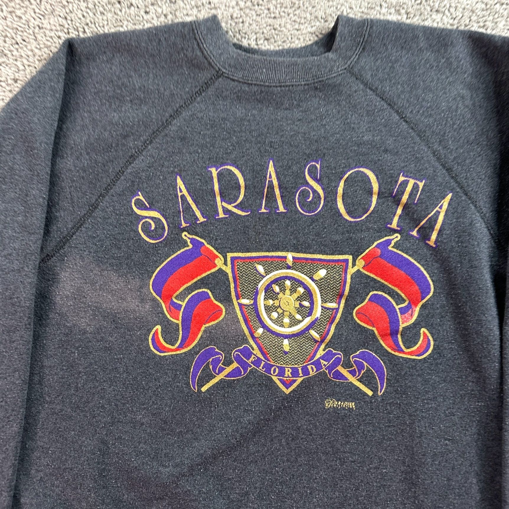 Vintage VINTAGE Paradies Collection Sweatshirt Mens M Sarasota Florida 90s Logo Gray Cotton Polyester Knit Crew Neck All Seasons USA Made Size US M / EU 48-50 / 2 - 3 Thumbnail