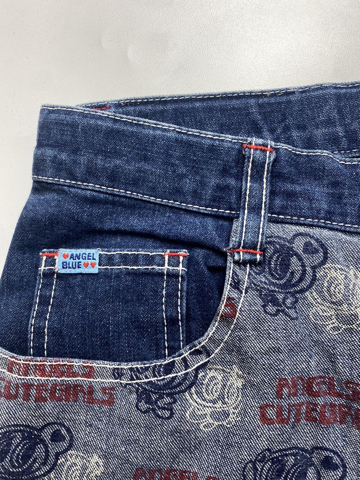 Angel Blue × Hysteric Glamour × Japanese Brand 2000s Angel Blue - Printed Outside Denim Pants Size US 28 / EU 44 - 11 Thumbnail