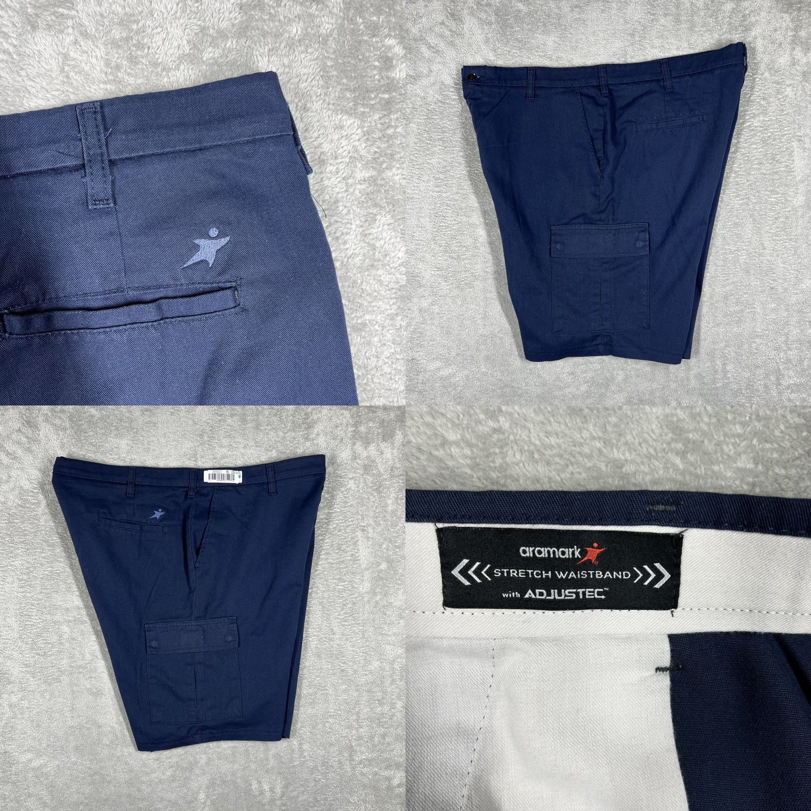 Vintage Aramark Men’s Navy Blue Baggy Cargo Flat Front Shorts Size 42R GP0730 Size US 42 / EU 58 - 8 Thumbnail